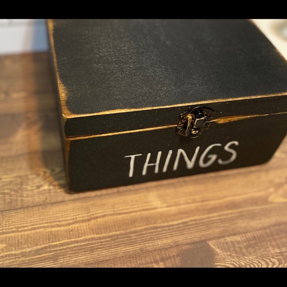 Rustic wood jewellery box keepsake box - Picture 2 of 4